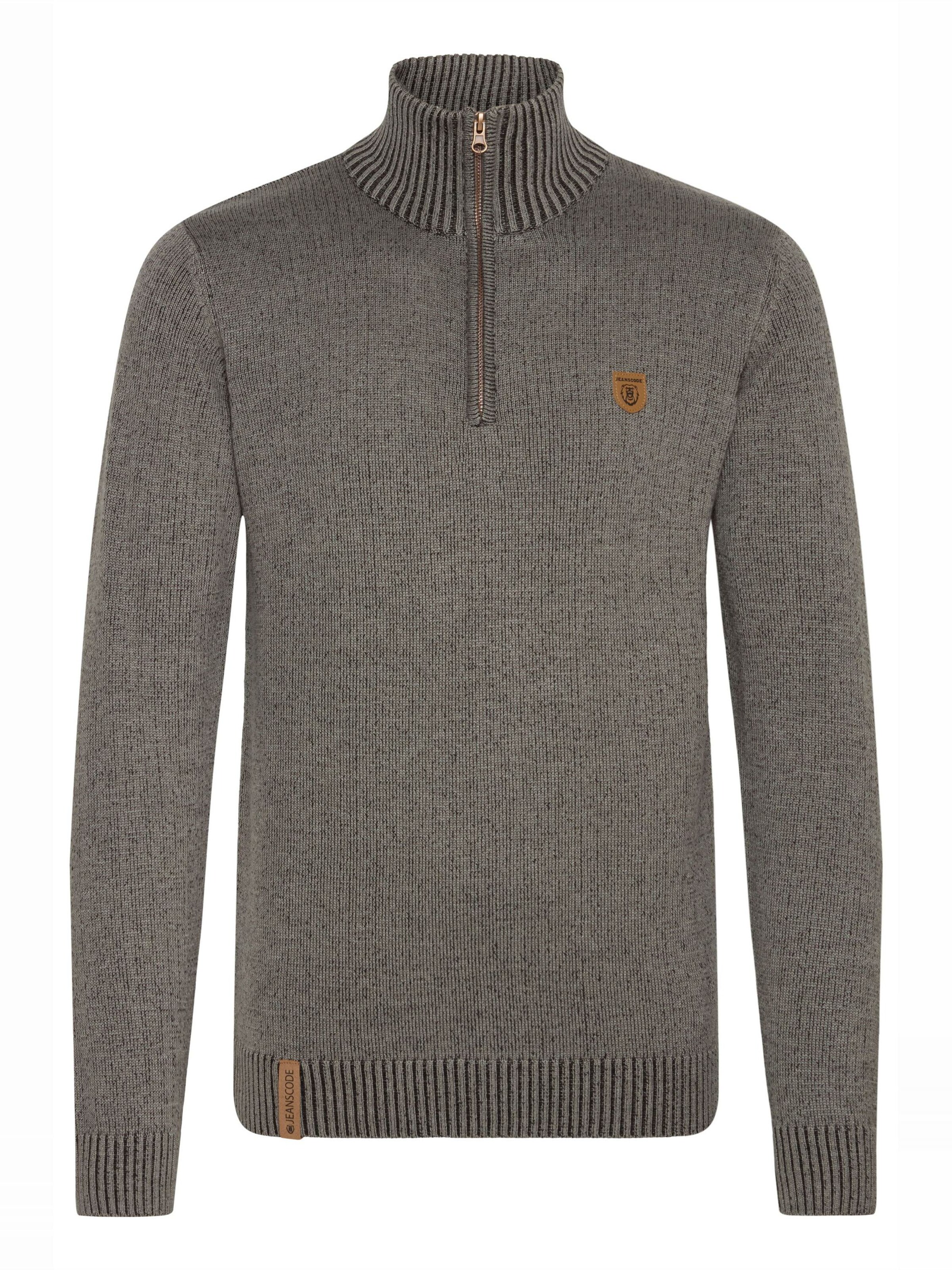 INDICODE JEANS Trui 'Nathen' in Grijs: voorkant