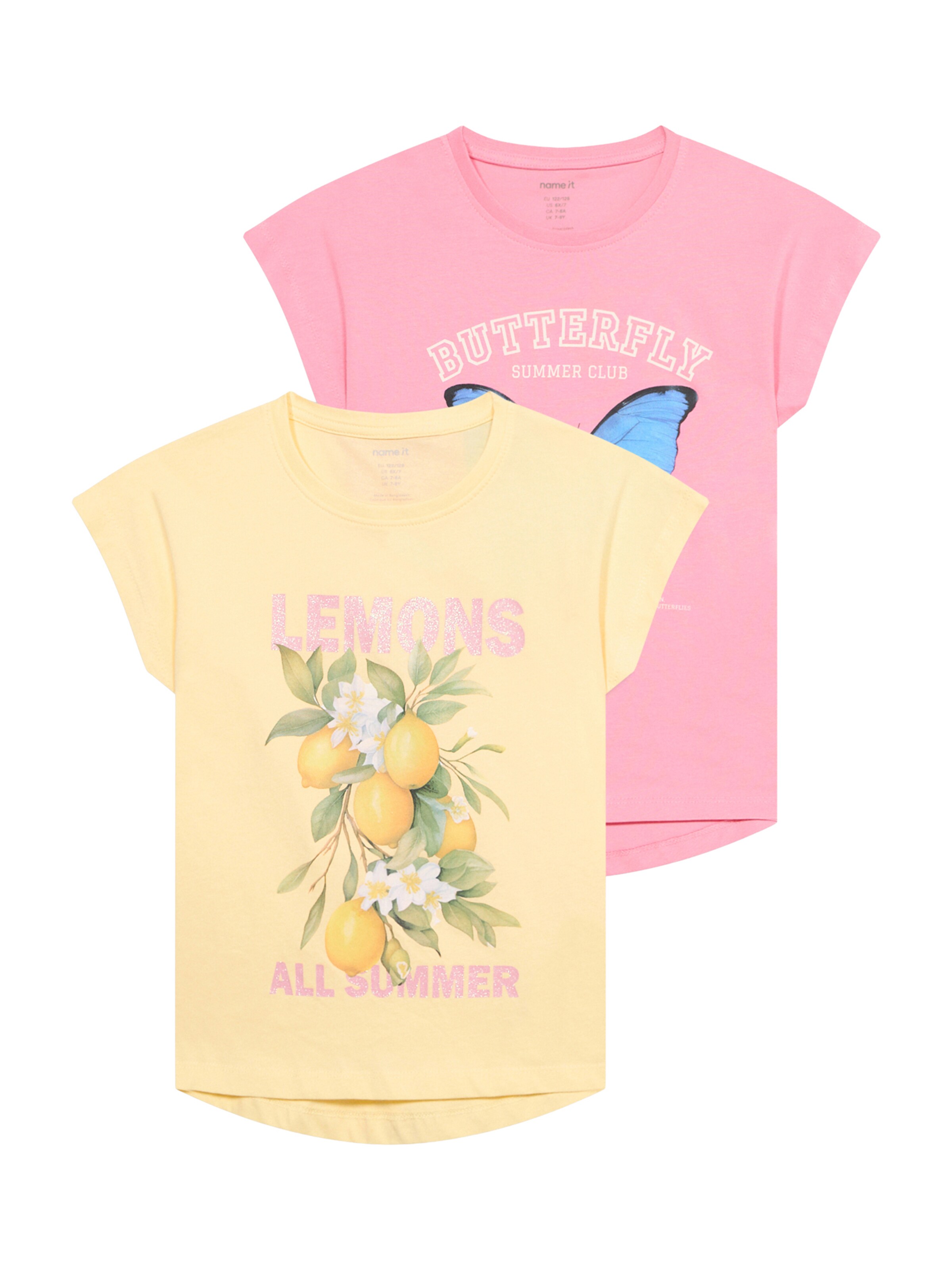 NAME IT Shirt 'NKFVOTIA' in Azure / Light yellow / Olive / Light pink, Item view