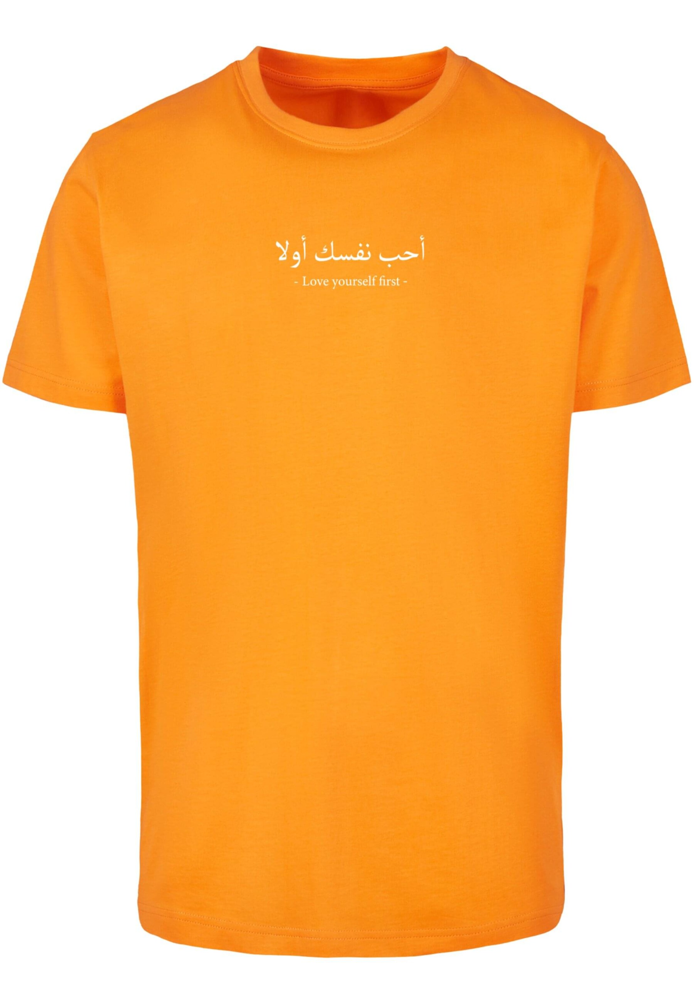 Merchcode Shirt 'Love Yourself First' in Orange: front