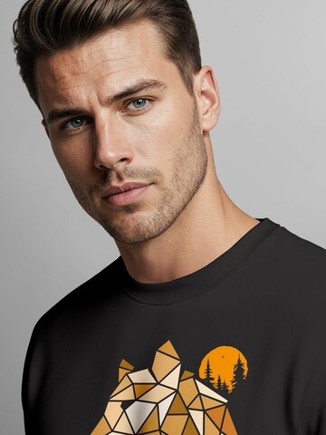 Neverless Sweatshirt 'Luchs Polygon' in Black