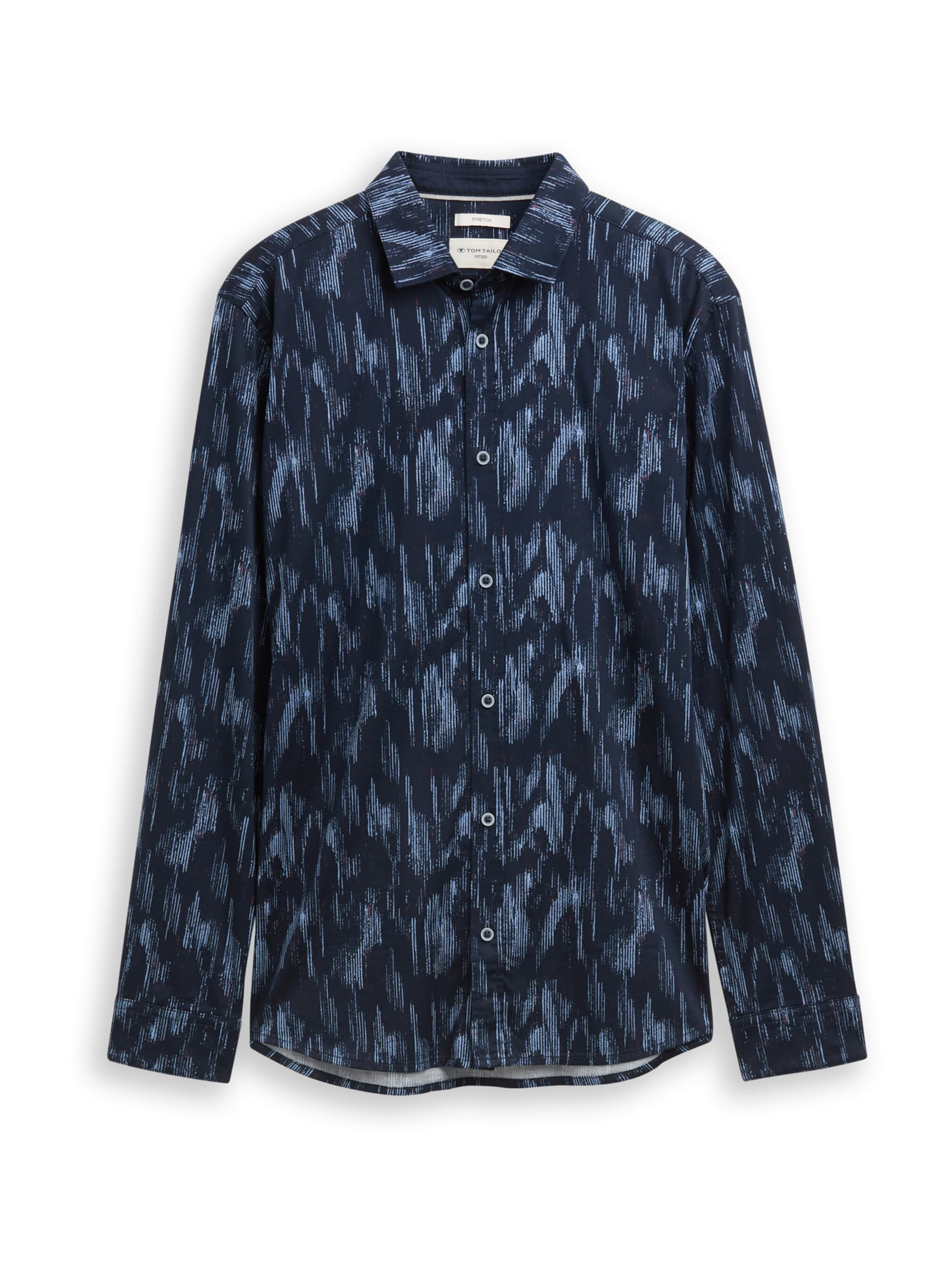 TOM TAILOR Slim fit Button Up Shirt in Blue: front