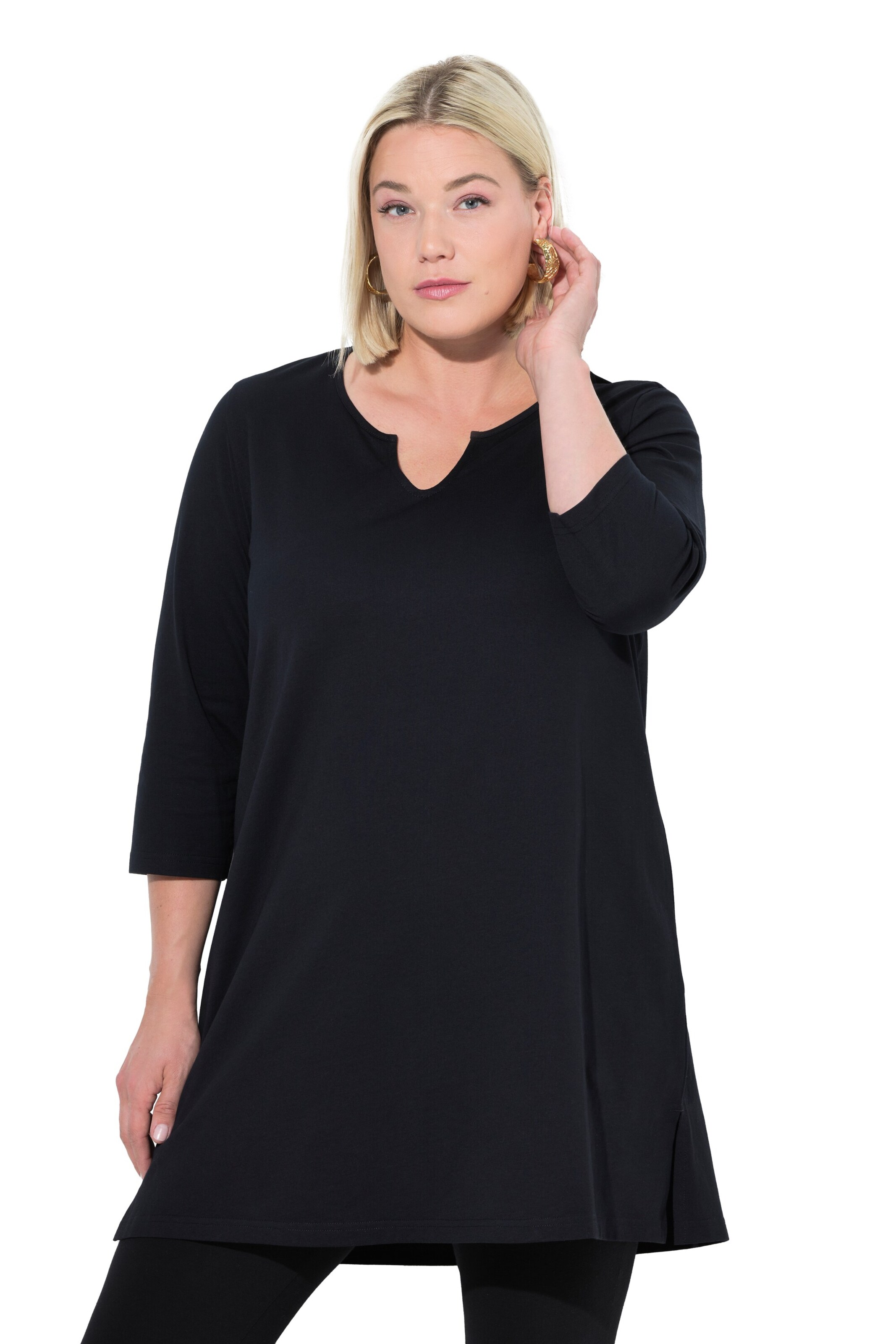 Ulla Popken Shirt in Zwart: voorkant