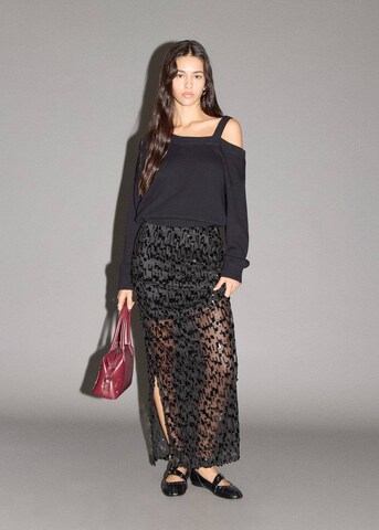 MANGO TEEN Skirt 'Glitter' in Black