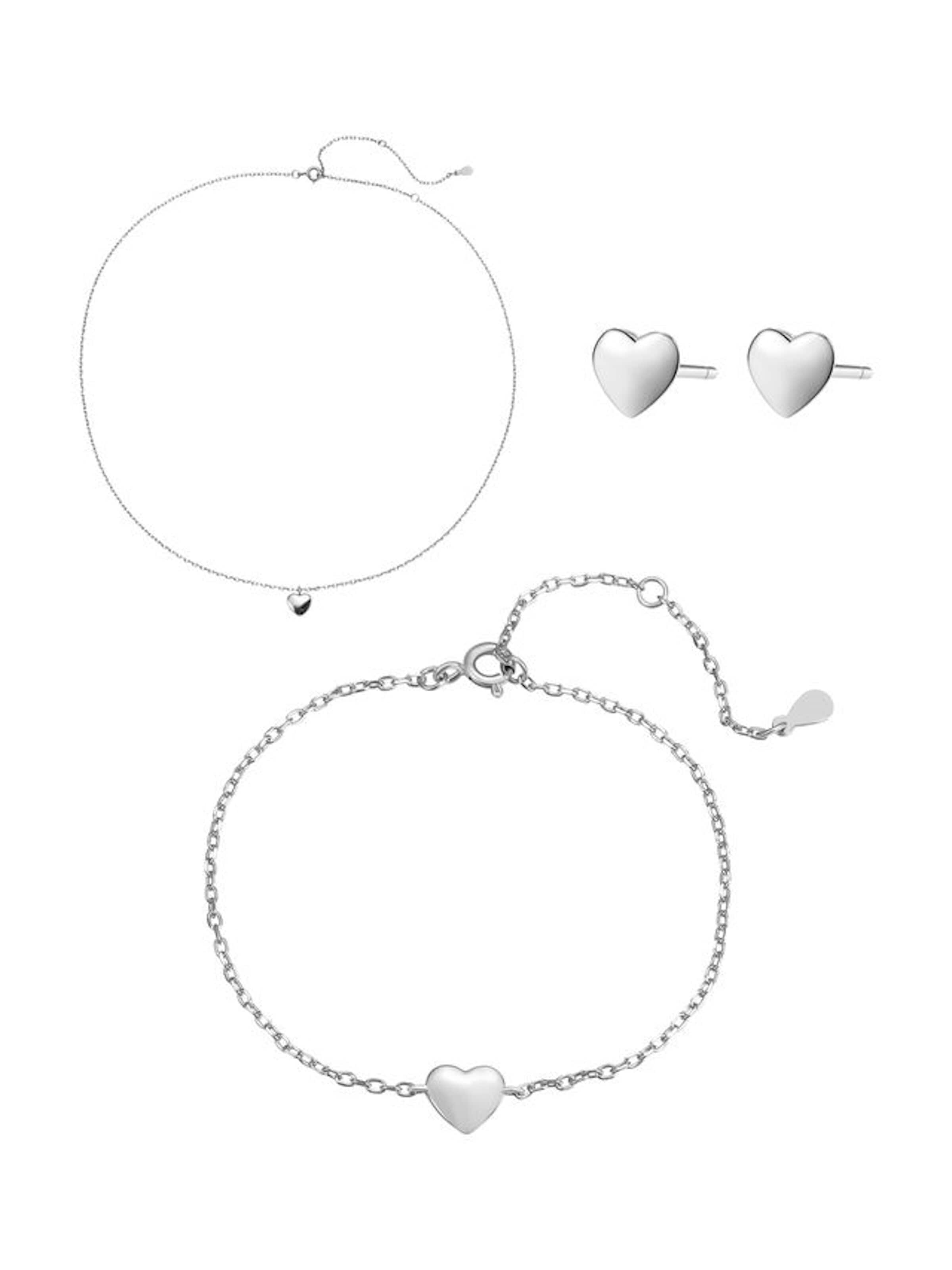 Parure de bijoux 'Pure Love' Hey Happiness en argent : devant