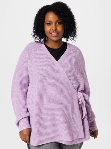 Zizzi Strickjacke 'Sabina' in Lila: predná strana