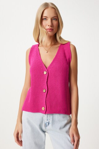 Happiness İstanbul Strickjacke in Pink: Vorderseite