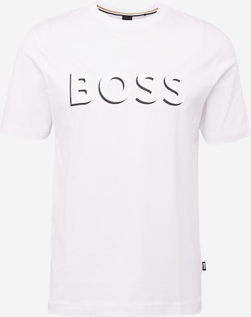 T-Shirt 'Tiburt' BOSS en blanc : devant