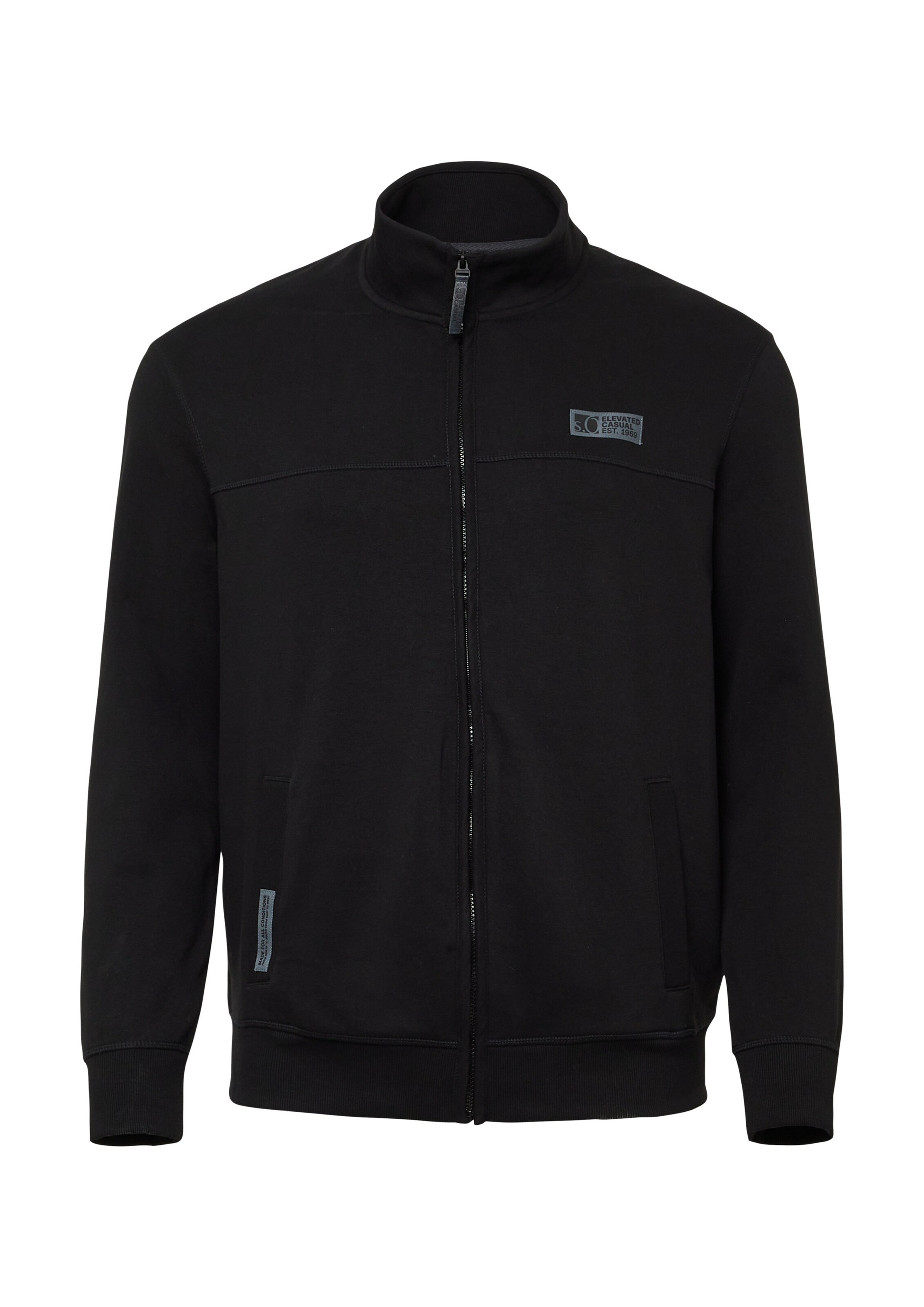 Veste de survêtement s.Oliver en noir : devant