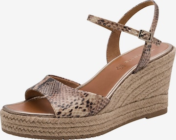 Sandales à lanières Tamaris en marron : devant