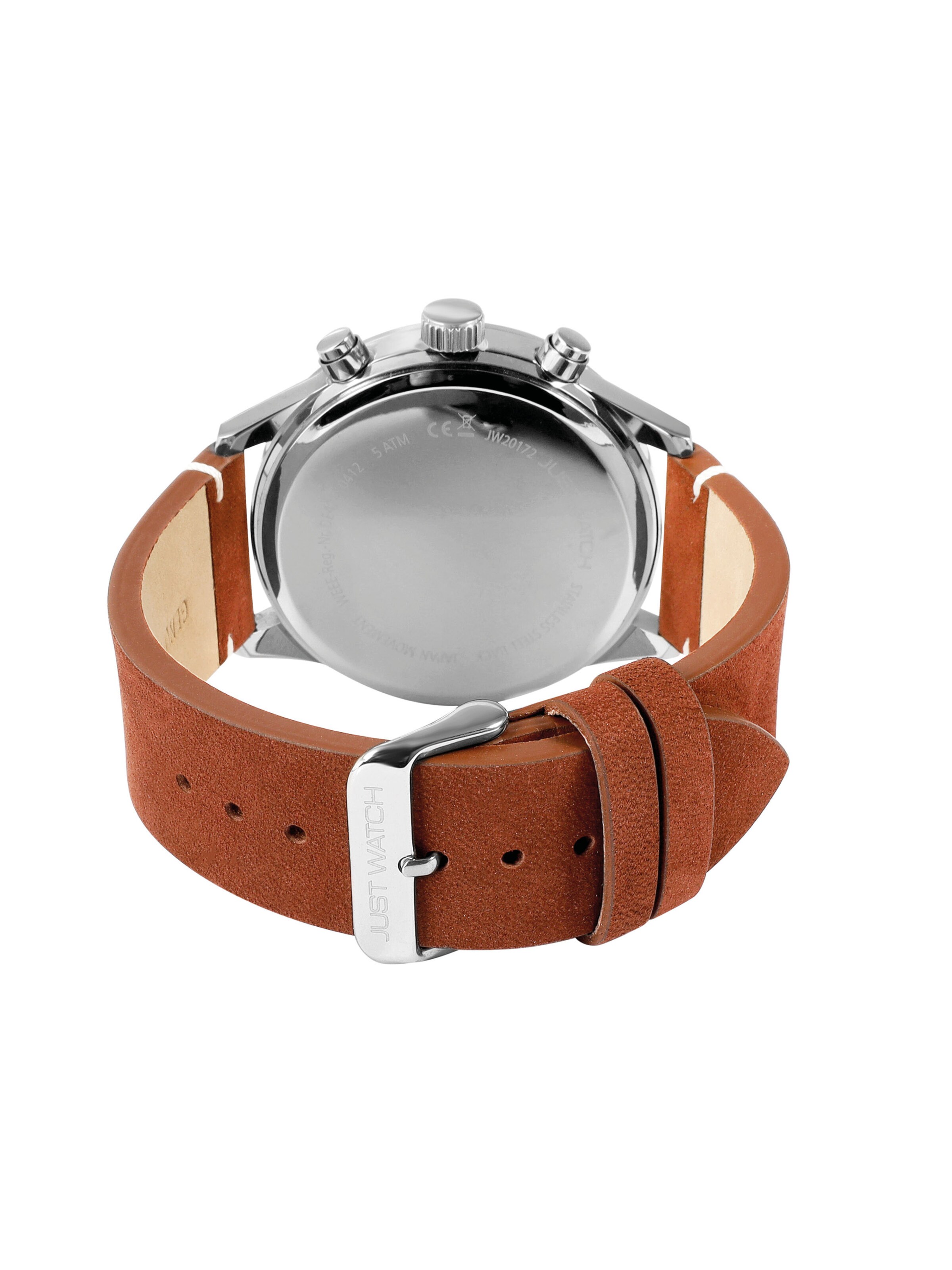 Just Watch Analog Watch 'Evander, Datumsanzeige' in Brown
