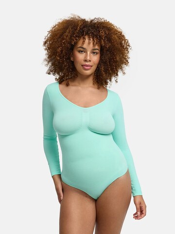 cfab - Body moldeador 'Bodysuit Sculpting Shapewear Longsleeve mit String' en verde