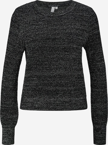 Pull-over QS en noir : devant