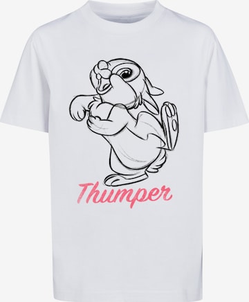 F4NT4STIC Shirt 'Thumper Line Drawing' in Wit: voorkant