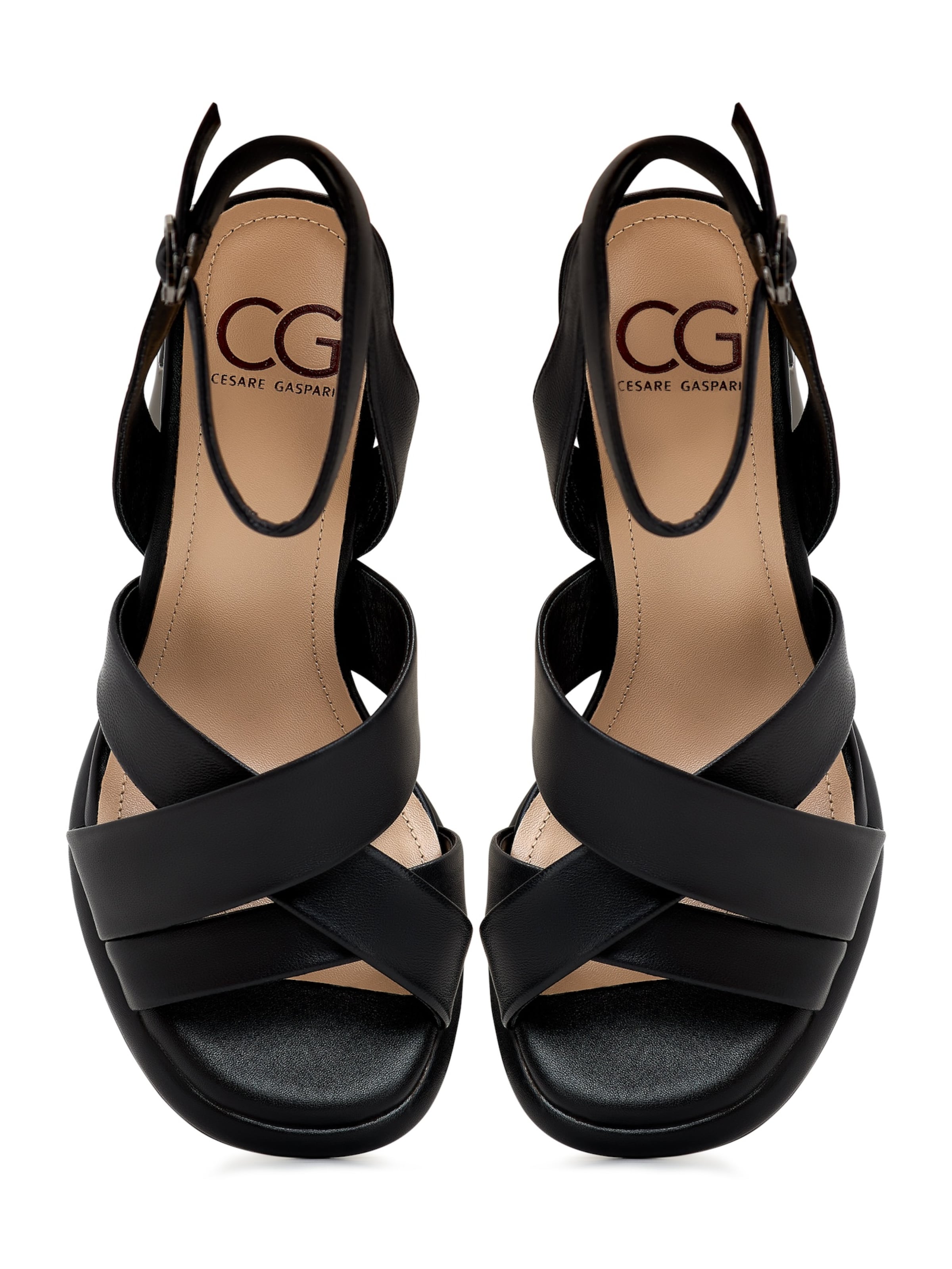 CESARE GASPARI Strap sandal in Black