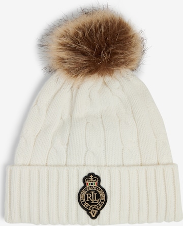 Lauren Ralph Lauren Beanie in White: front