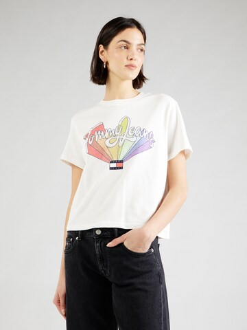 T-shirt Tommy Jeans en blanc : devant