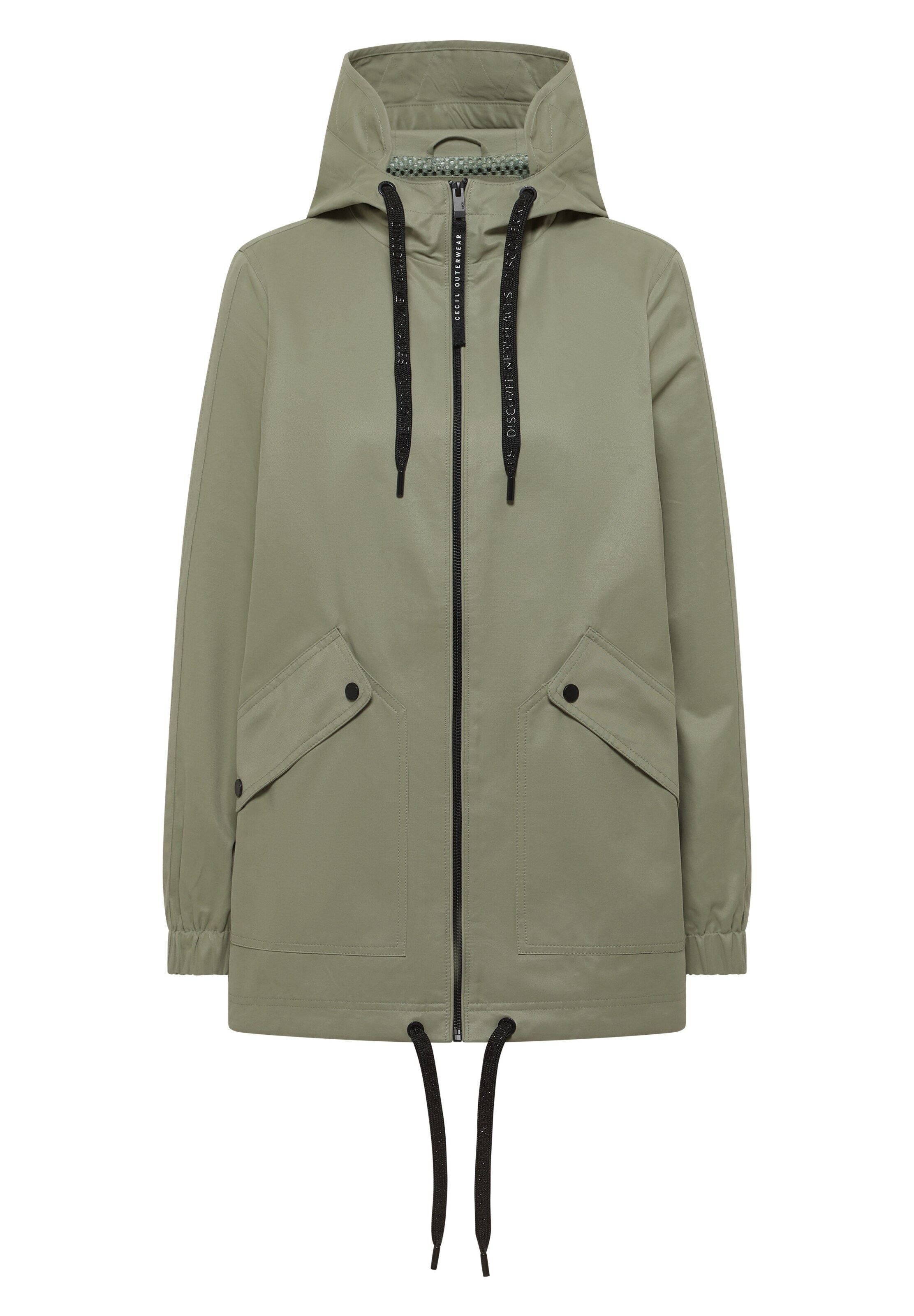 CECIL Between-Seasons Parka in Green: front