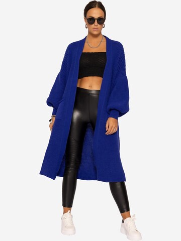 SASSYCLASSY Oversized Cardigan ' ' in Blue: front