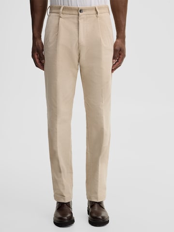 STRELLSON Regular Bandplooibroek in Beige: voorkant