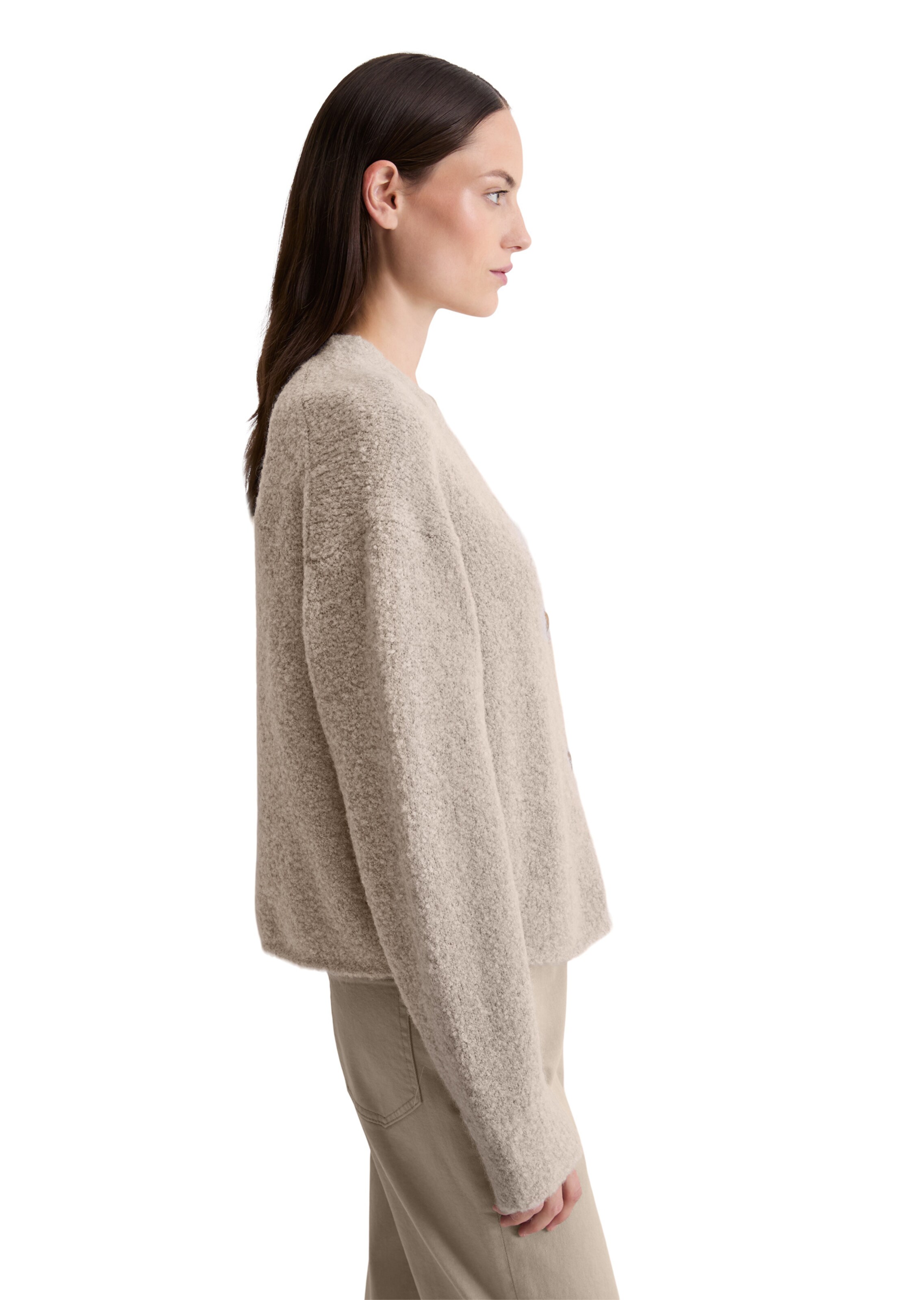 Marc O'Polo Knit cardigan 'Bouclé' in Beige