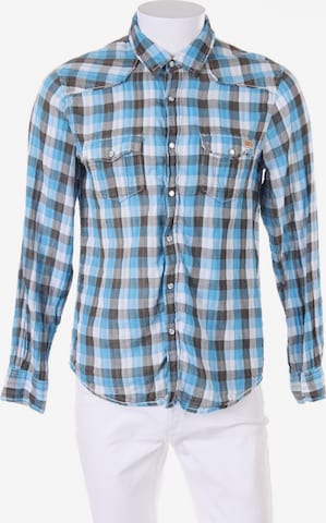 DE.CORP Button Up Shirt in M in Blue: front