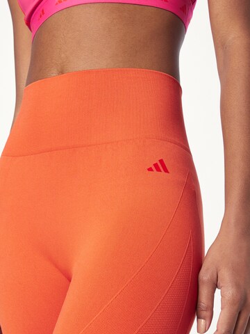 ADIDAS PERFORMANCE Skinny Spodnie sportowe 'Seamless' w kolorze pomarańczowy