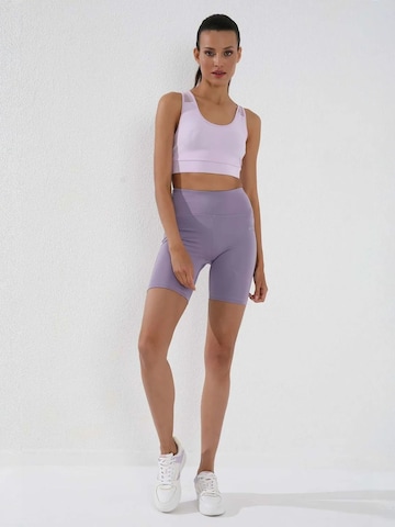 Tommy Life - Tapered Leggings 'Gamaschen' em roxo