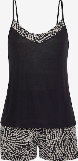 LASCANA Pijama de pantalón corto en XS en crema / negro, Vista del producto