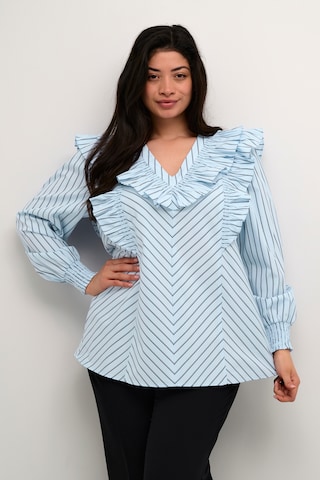 KAFFE CURVE Bluse ' Jerria ' i blå: forside