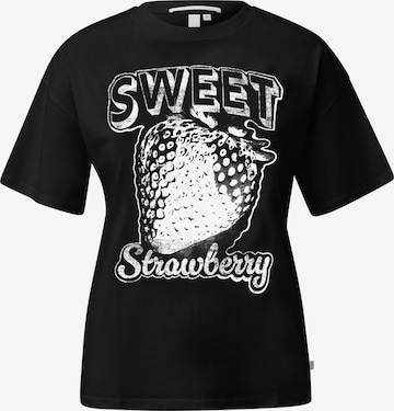 QS T-Shirt in Schwarz: Vorderseite