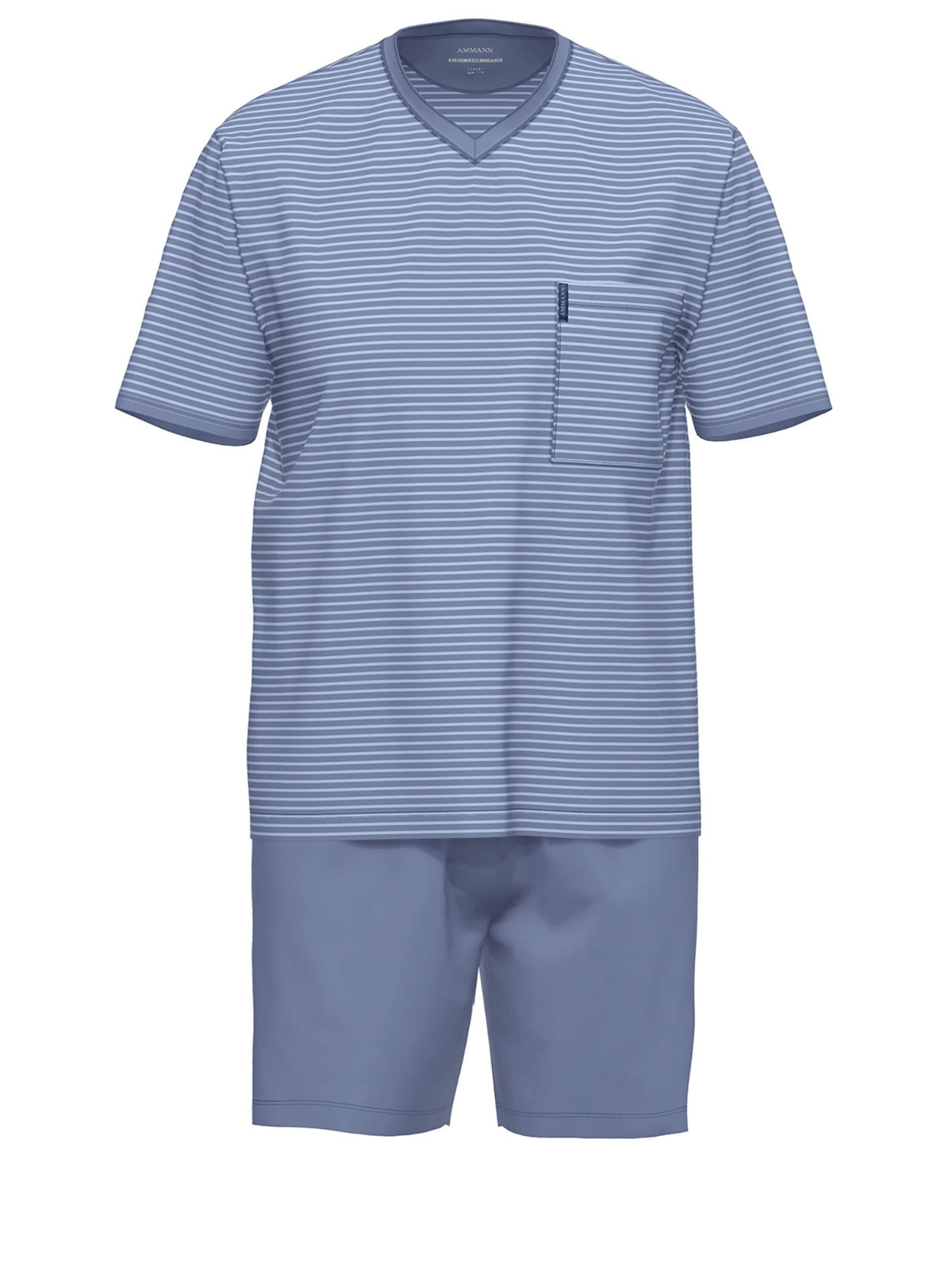 Ammann Pyjama kurz 'Nightwear'‌‌‌‌‌‌ in Blau: Vorderseite