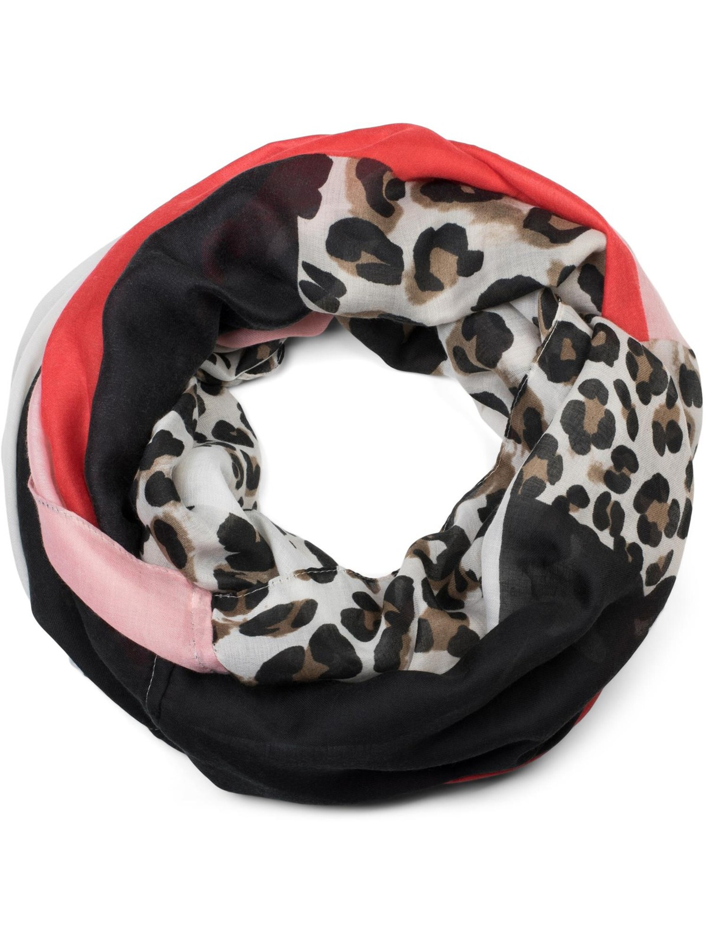 styleBREAKER Loop scarf 'Leo Loop Schal im Colour Blocking Style' in Red: front