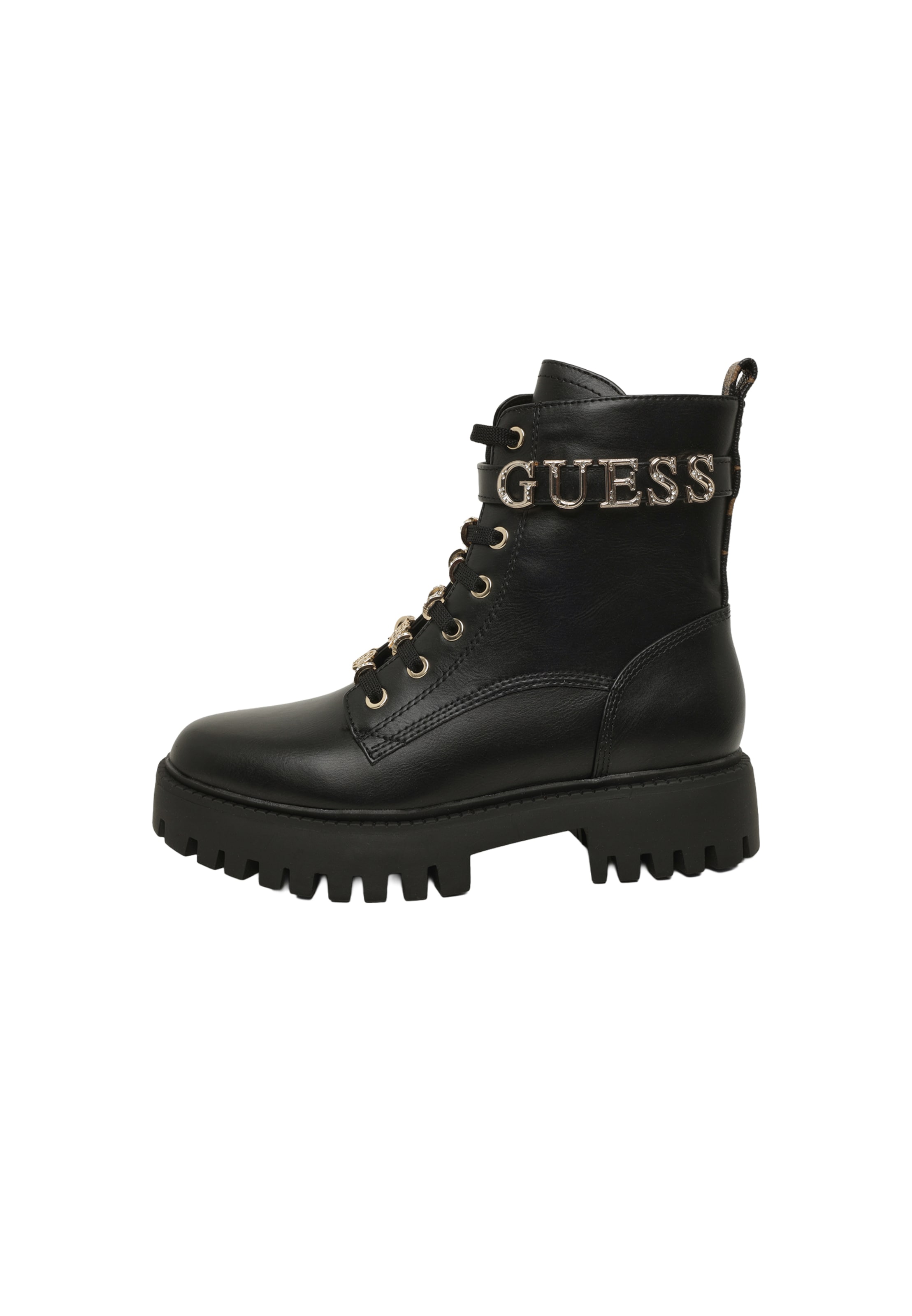 Stivaletto stringato 'FICKI' di GUESS in nero: frontale