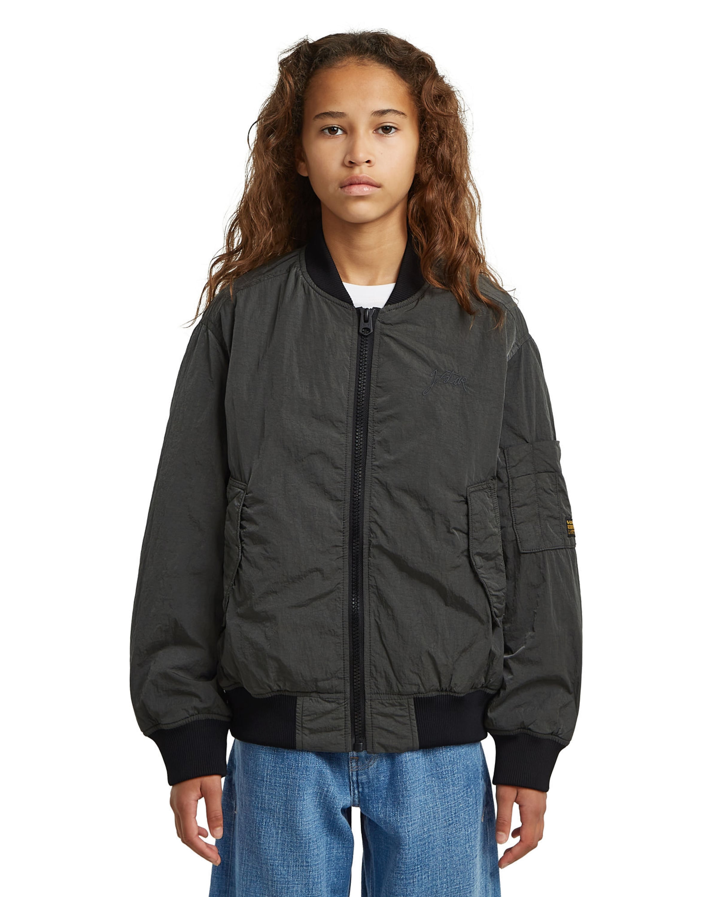 G-STAR Jacket - 'Girls Bomber Padded Jacket' in Blau: Vorderseite