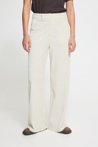 ICHI Wide leg Pants 'TAMARY' in Beige: front