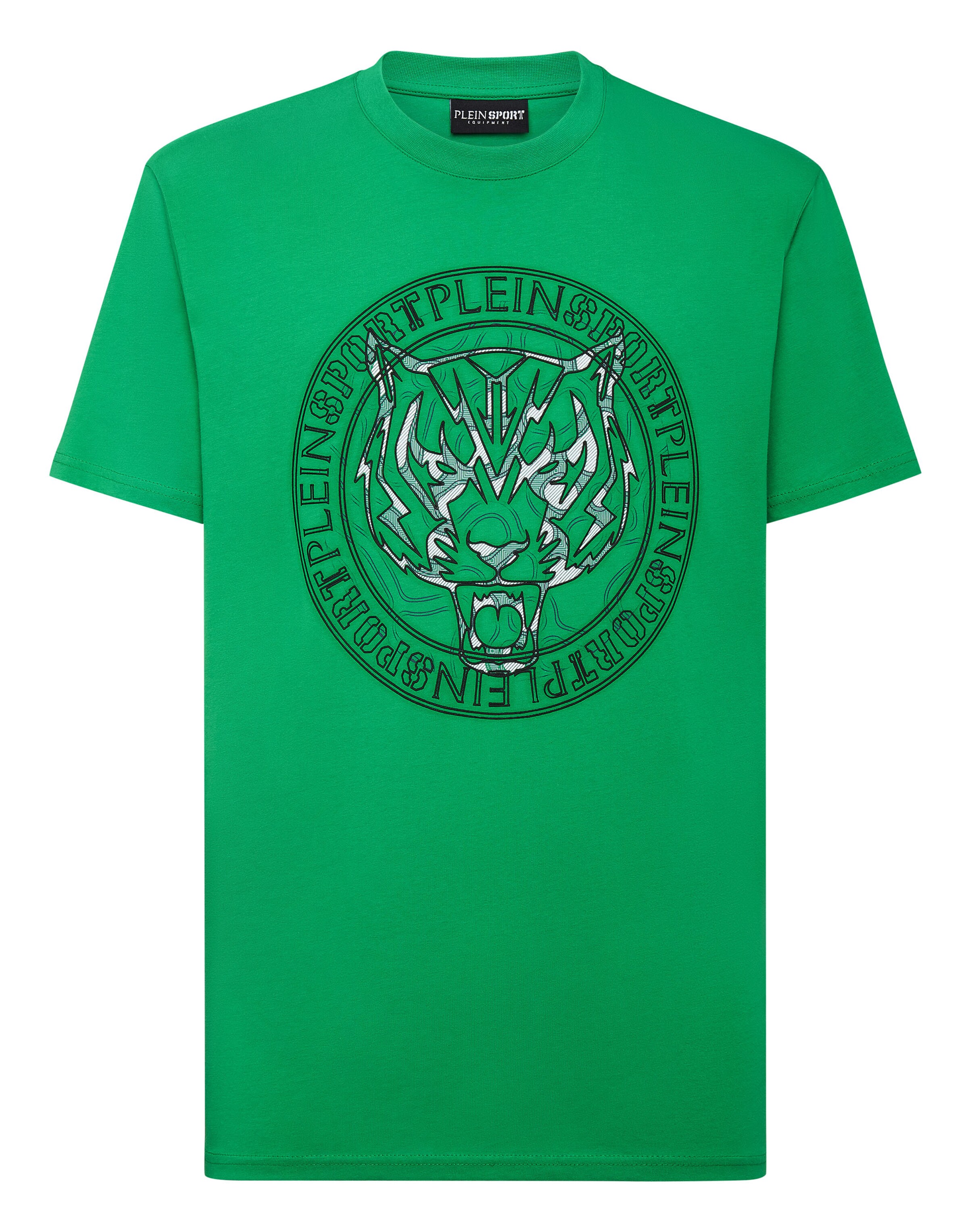 Maglietta 'Tiger' di Plein Sport in verde: frontale