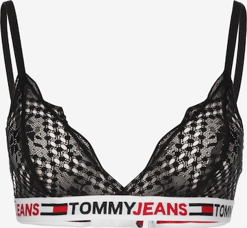 Tommy Jeans Triangle Bra in Black: front