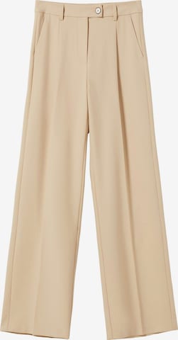 Loosefit Pantaloni con pieghe di Bershka in beige: frontale