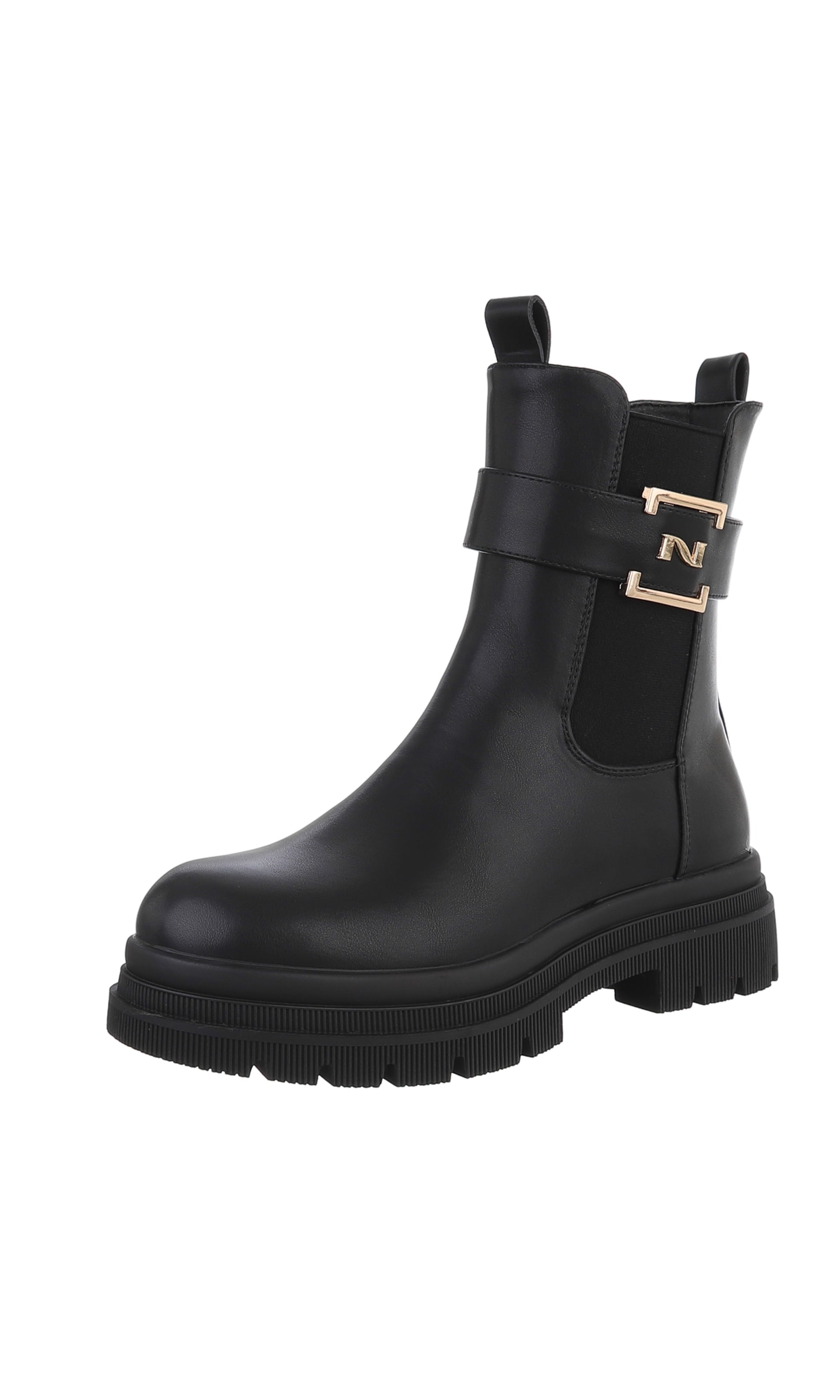 Ital-Design High Heels ' Plateaustiefeletten ' in schwarz, Produktansicht