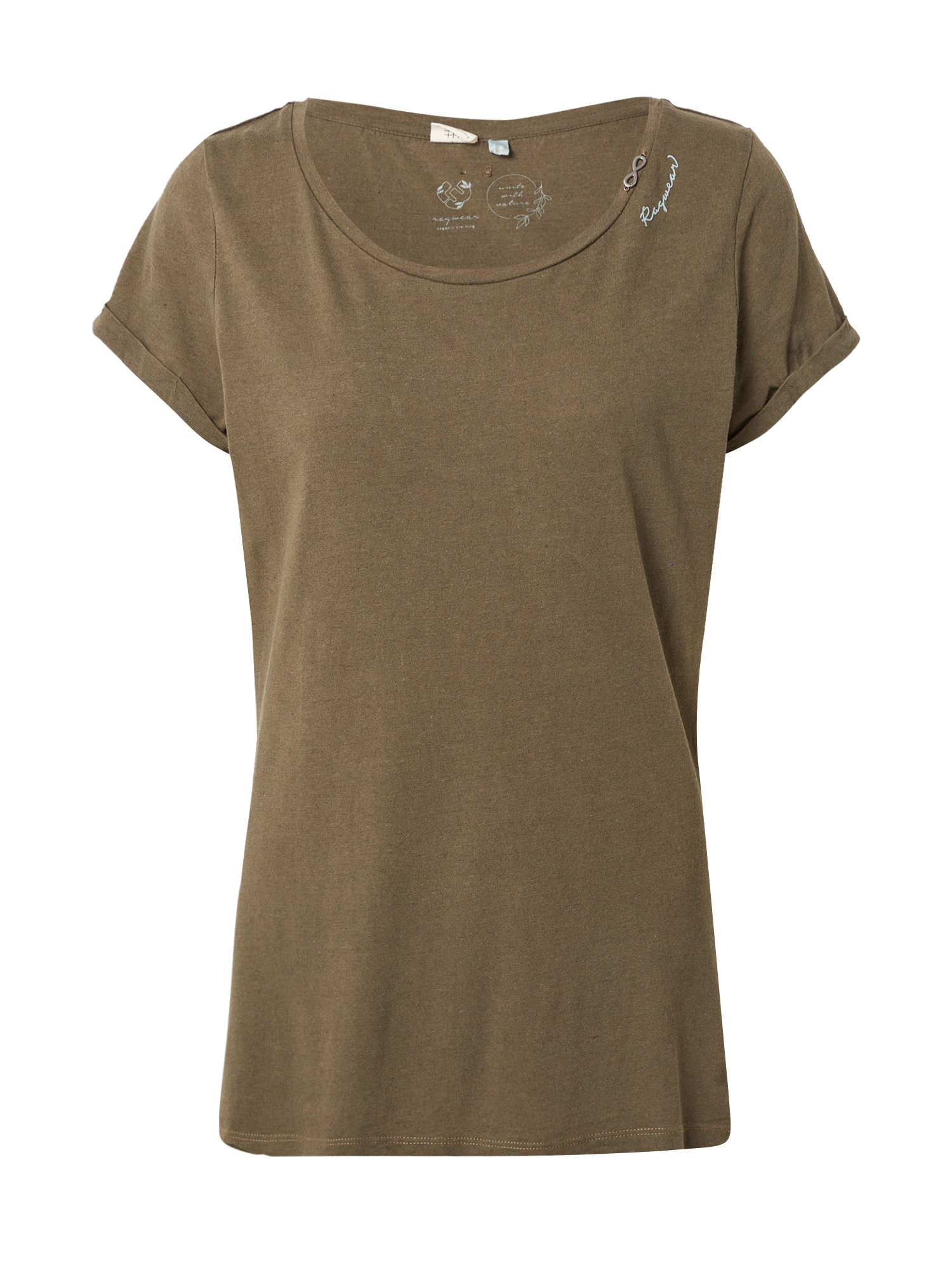 TQkn0 Plus size Ragwear Koszulka FLORAH w kolorze Oliwkowym 