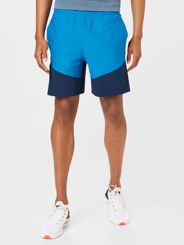 UNDER ARMOUR Regular Workout Pants in Blue: front