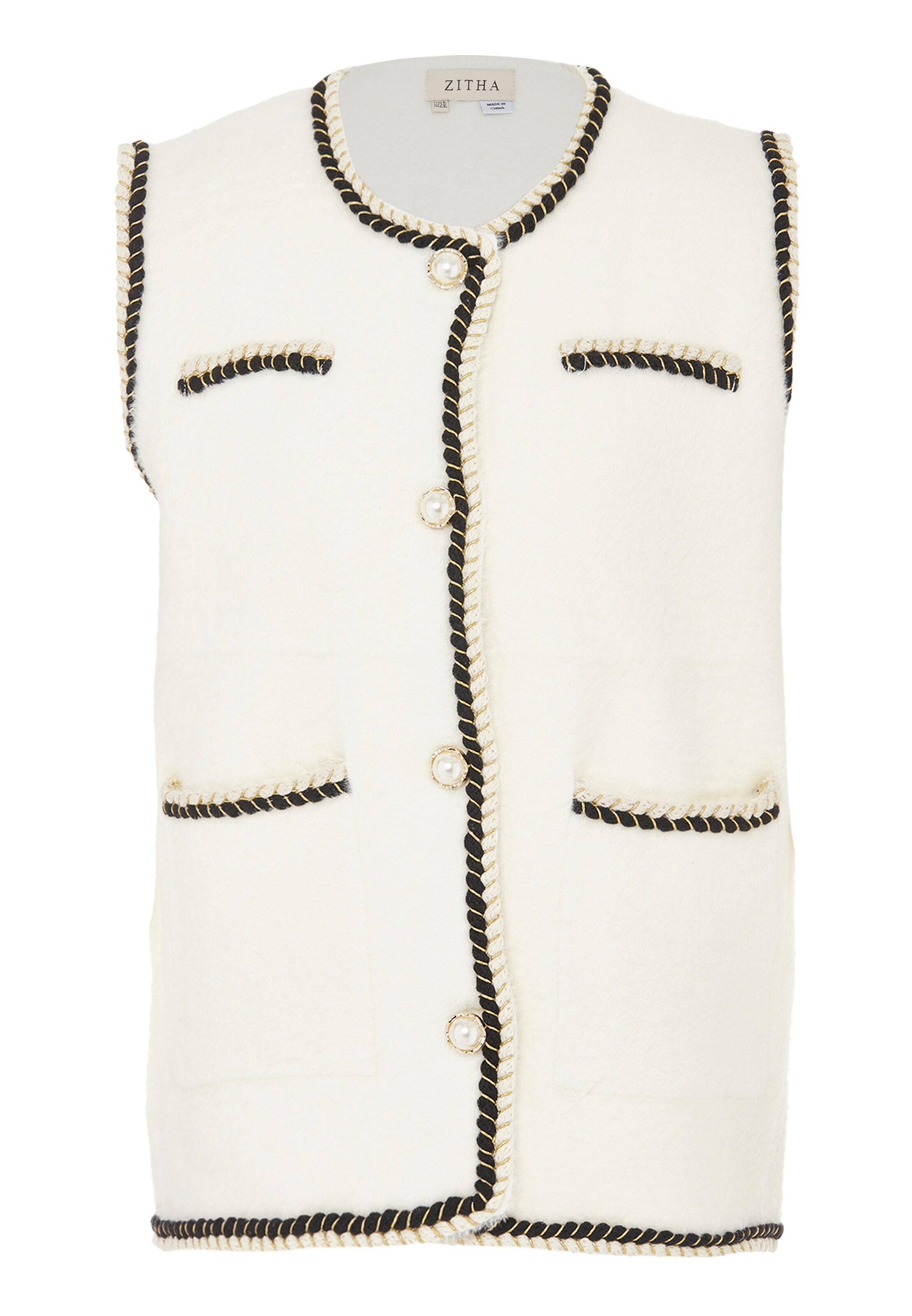 ZITHA Knit cardigan in Beige: front