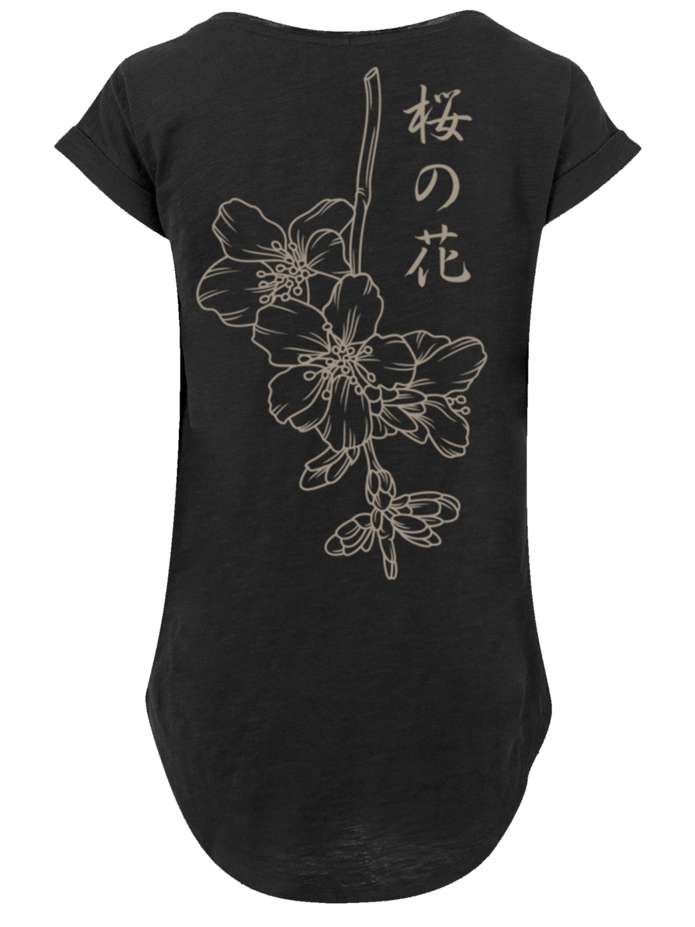 F4NT4STIC Shirt 'Japan Flower' in Black