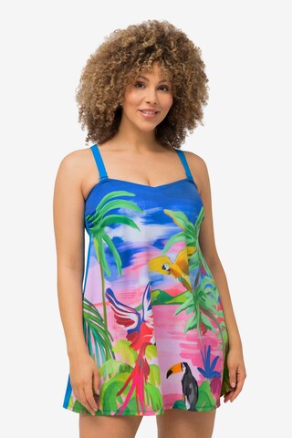 Ulla Popken Bralette Swimsuit Dress in Mixed colors: front