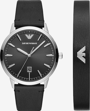 Emporio Armani Zegarek analogowy w kolorze czarny: przód