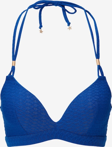 LingaDore - Triángulo Top de bikini en azul: frente