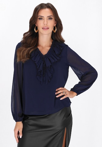 faina - Blusa en azul: frente