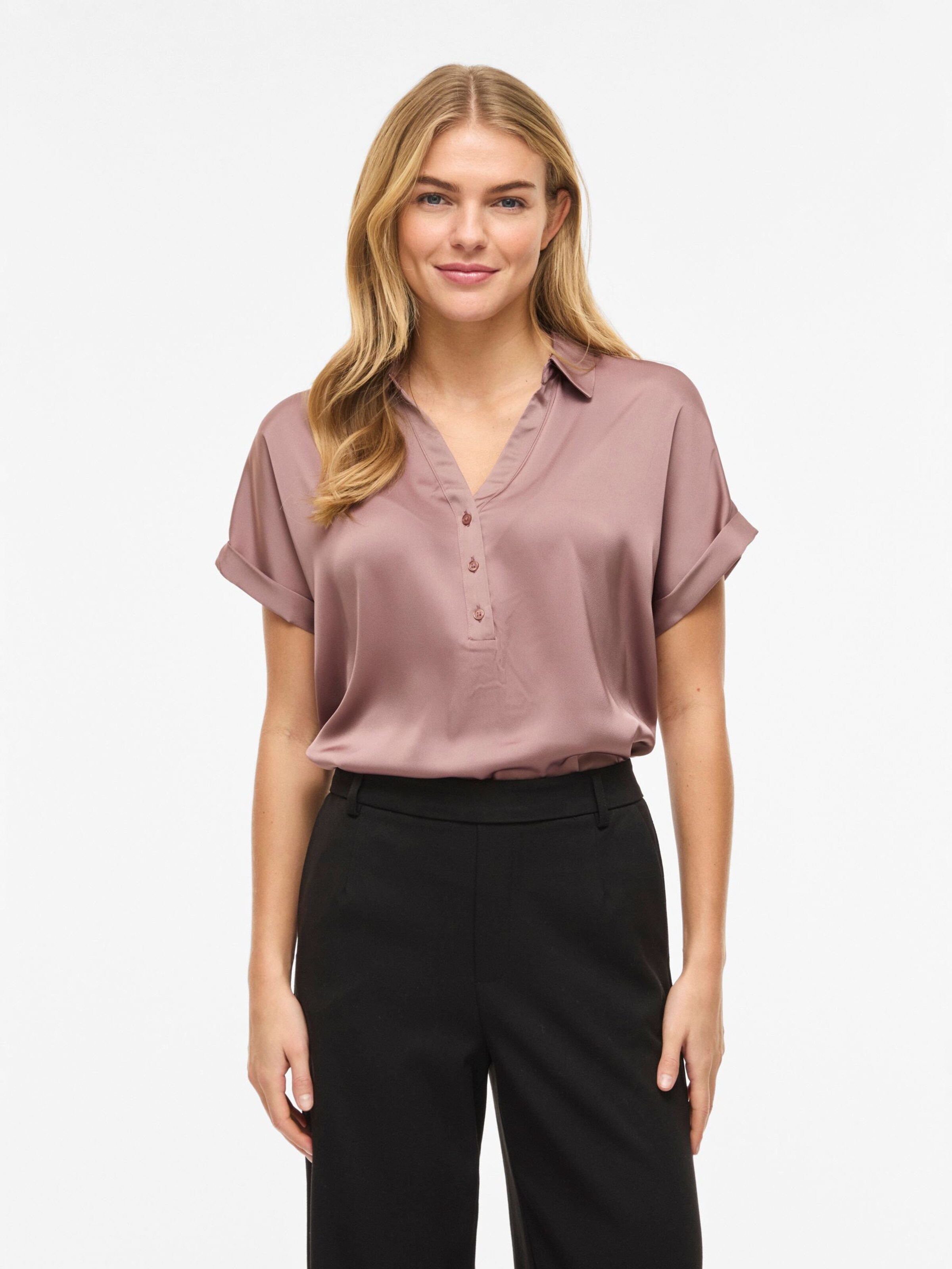 VILA Bluse 'VIEnna Ravenna' in Pink: Vorderseite