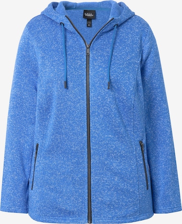 Ulla Popken Sweatvest in Blauw: voorkant