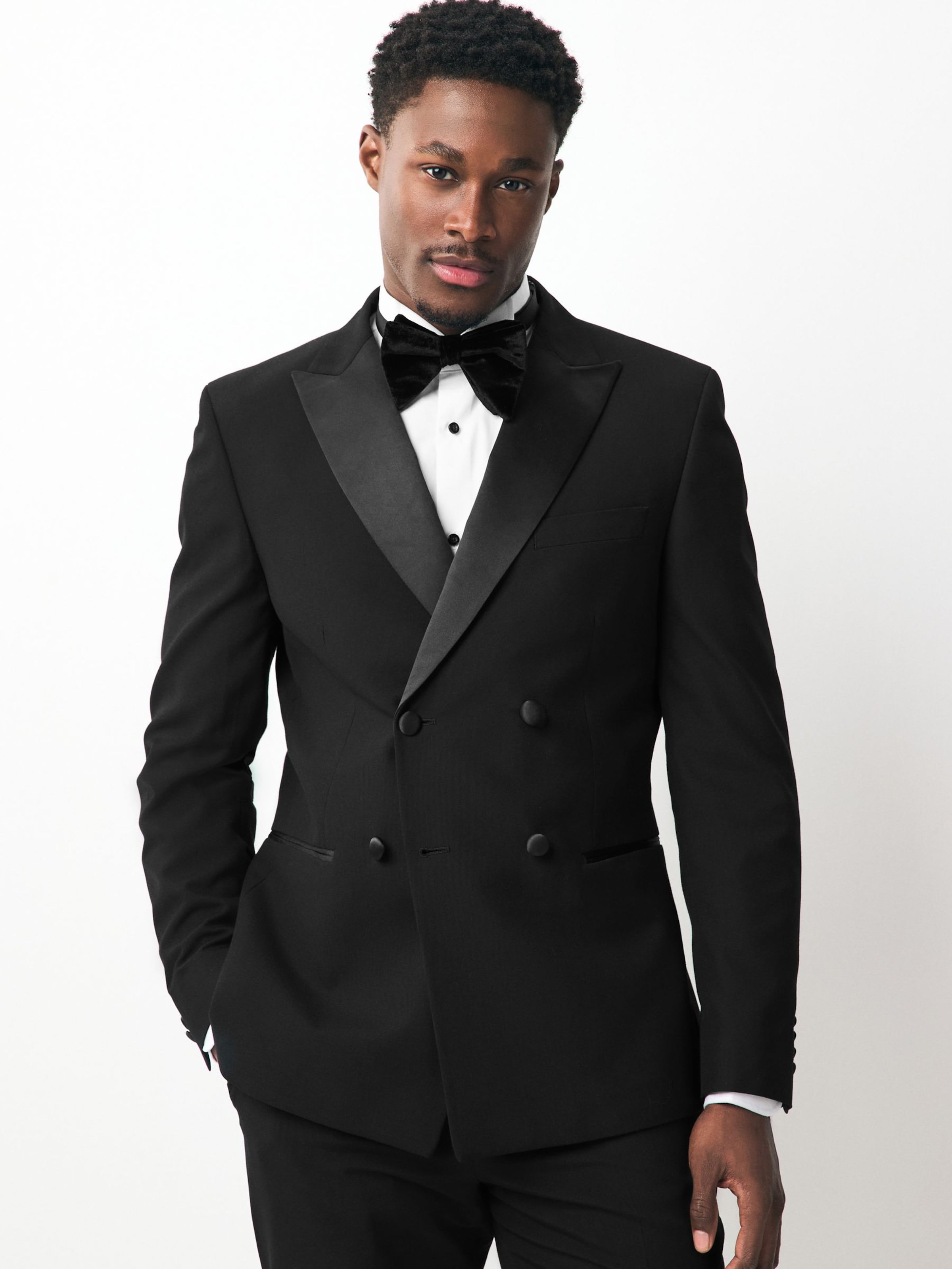 Next Slim fit Colbert in Zwart: voorkant